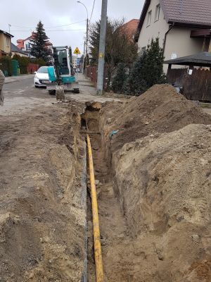 budowa gazociagu w miescie
